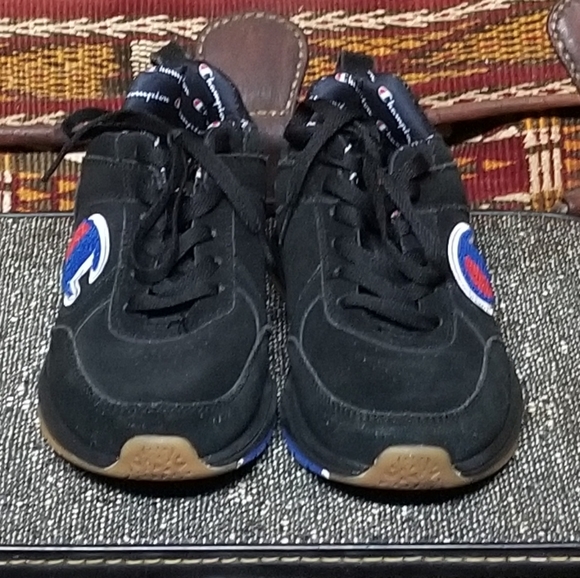 Champion Sneakers Black Suede Size Youth 5.5 - Picture 4 of 9